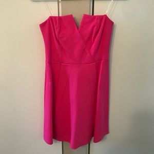 Hot Pink strapless mini dress